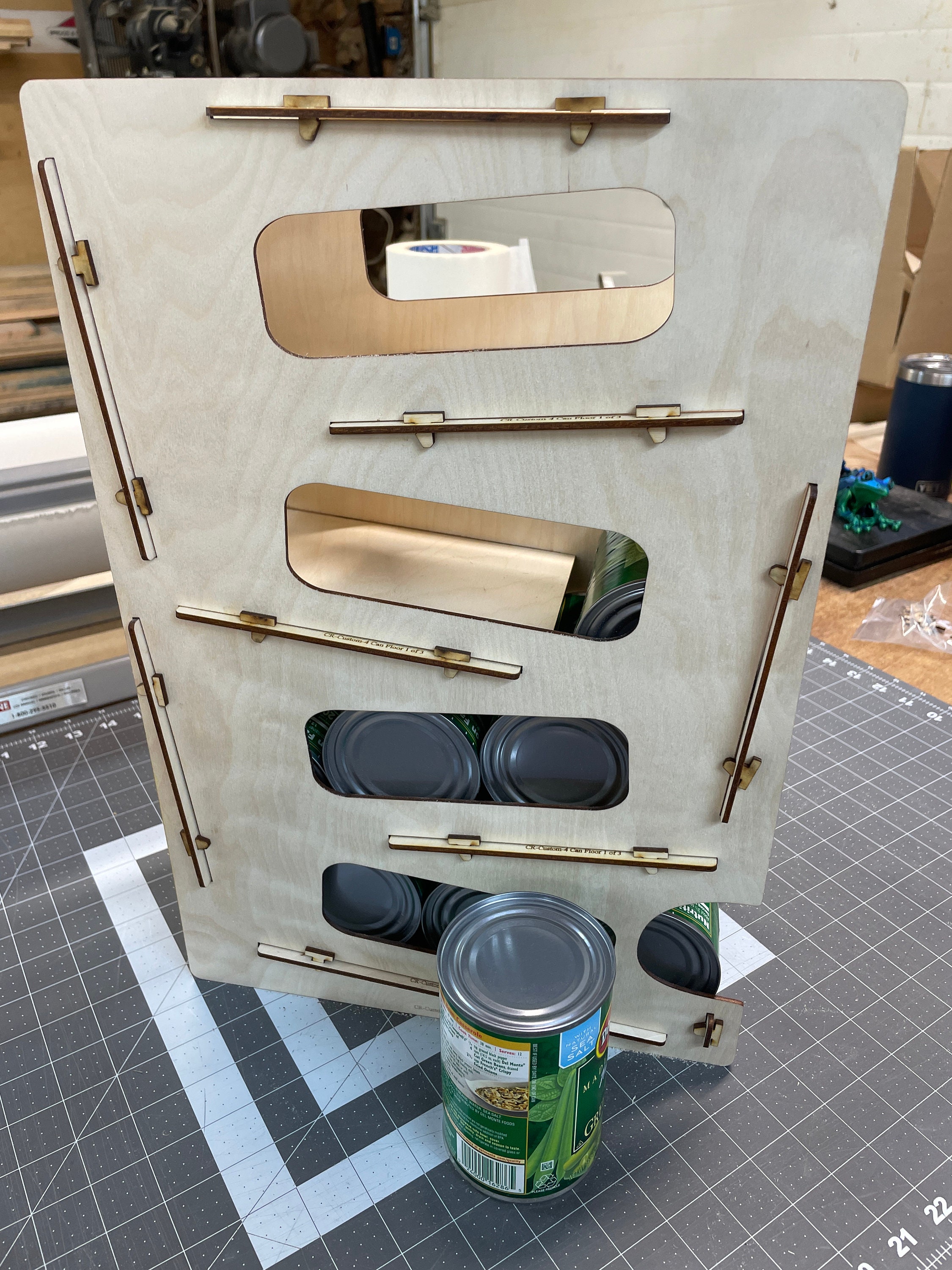 Digital SVG of Cr-custom-4 Rotating Can Rack for Makers and DIY. Laser ...