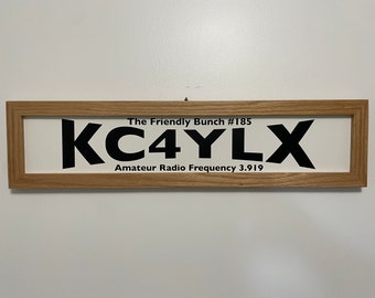 Personalized Callsign Plaque: Handmade Ham Radio Shack Sign