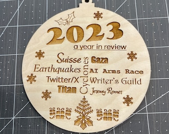 2023 Christmas Holiday Ornament A Year In Review Funny Tribute Gift