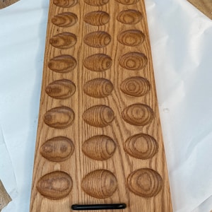 Solid Oak Egg Tray for Countertop or Kitchen Table holds 24 Eggs. Has handles and feet.  20” long. 9” wide. 2 1/2”