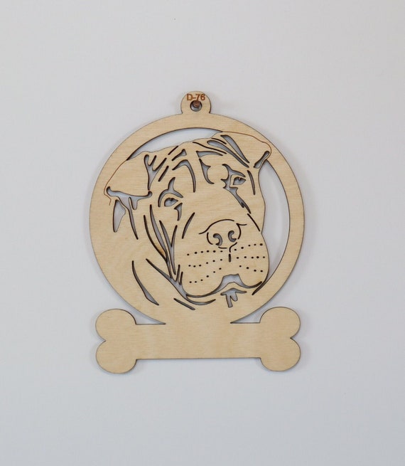 Ornament - Shar Pei Dog Raw Wood Ornament - Shar Pei Dog Raw Wood