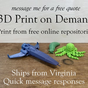 3D Printing Service for On Demand Parts, Fidgets, Knick Knacks, Cosplay, Mini Figures, Bricks, Table Top, Models with Design Service Avail