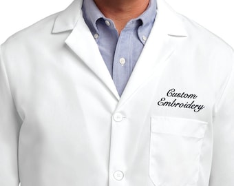 Custom Lab Coat, Embroidered Medical Lab Coat, Personalized Lab Coat with Business and Name, Title, Logo, Custom White Lab Coat, Unisex