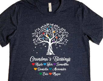Download Grandma Shirt With Grandkids Names Etsy