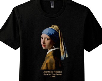 Girl with a Pearl Earring by Johannes Vermeer Shirt, Girl with Pearl Earrning Shirt Vermeer gift Art Lover Gift Vermeer Painting Art History