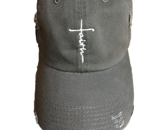 Embroidered Faith Hat, Embroidered Faith Cross Hat, Embroidered Spiritual Hat, Christian Faith Hat, Mom Hat, Embroidered Jesus Hat