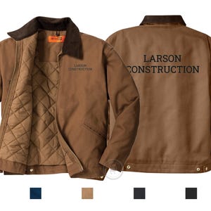 Jaqueta de trabalho personalizada bordada CornerStone Duck em tecido com zíper completo, logotipo da empresa, uniforme de trabalho para atividades ao ar livre, uniforme de equipe com monograma J763 TLJ763