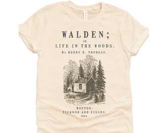 Maglietta Walden, Maglietta Walden di Henry David Thoreau, T-shirt Walden, Regalo Walden, Regalo per amanti dei libri, Regalo Thoreau, Regalo letterario classico