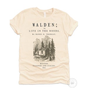 Camicia Walden, Maglietta Walden di Henry David Thoreau, T-shirt Walden, Regalo Walden, Regalo per gli amanti dei libri, Regalo Thoreau, Regalo letterario di libri classici