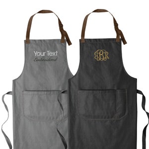 Custom Embroidered Apron, Monogrammed Apron Personalized Kitchen Gift Men's Women's Apron Cook Baker Restaurant Bar Shop Uniform A800