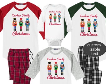 Famille Coordination Pyjama de Noël Famille Personnalisé Chemises de Noël Famille Assortie Famille Chapeau de Noisette Pyjama