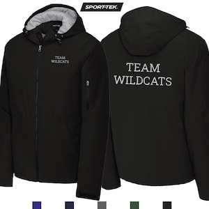 Custom Embroidered Sport-Tek Insulated Waterproof Hooded Full-Zip Jacket Monogrammed Team Uniform Embroidery Youth Adult Sports JST56 YST56