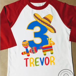 Boys Fiesta Birthday Shirt Personalized Cinco De Mayo Birthday Shirt or Bodysuit Cinco De Mayo Party Shirt, First Second Third Birthday Gift