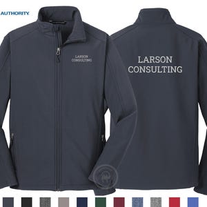 Op maat geborduurd softshell jack met volledige ritssluiting, team bedrijfsuniform met monogram, gepersonaliseerde heren jeugd dames, havenbedrijf