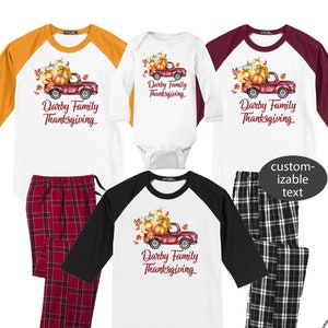 Family Coordinating Thanksgiving Shirts, Personalized Family Thanksgiving Shirts, Custom Family Matching Thanksgiving Shirts Pajamas