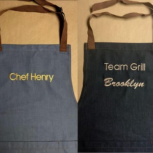 Custom Embroidered Apron, Monogrammed Apron Personalized Kitchen Gift Men's Women's Apron Cook Baker Restaurant Bar Shop Uniform A800