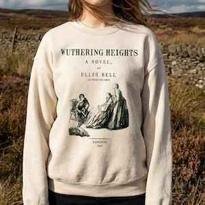 Sudadera Cumbres Borrascosas, sudadera de Emily Brontë, regalo de Emily Brontë, regalo literario, jersey de manga larga de Heathcliff imagen 1
