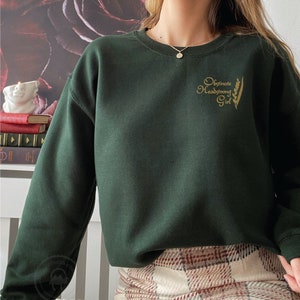 Embroidered Pride and Prejudice Sweatshirt Jane Austen Gift Obstinate Headstrong Girl Embroidered Gift Literary Gift Bookish Gift image 1