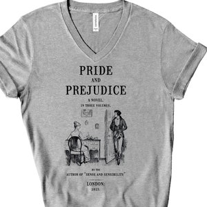 Pride and Prejudice Shirt, Jane Austen Tee, Jane Austen Gift Pride and Prejudice Gift Pemberley T-Shirt V-neck Literary Gift Bookish Gift