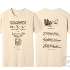 Romeo and Juliet by William Shakespeare Sweatshirt & Shirt Shakespeare Gift Romeo and Juliet Gift Classic Book Literary Gift Bookish Gift