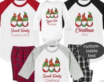 Personalized Family Christmas Shirts Family Coordinating Christmas Pajamas Custom Family Matching Pajamas Christmas Gnomes Pajamas