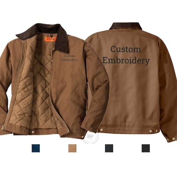 Custom Embroidered CornerStone Duck Cloth Work Jacket Full-Zip Company Logo Work Jacket Outdoor Uniform Monogrammed Team Uniform J763 TLJ763