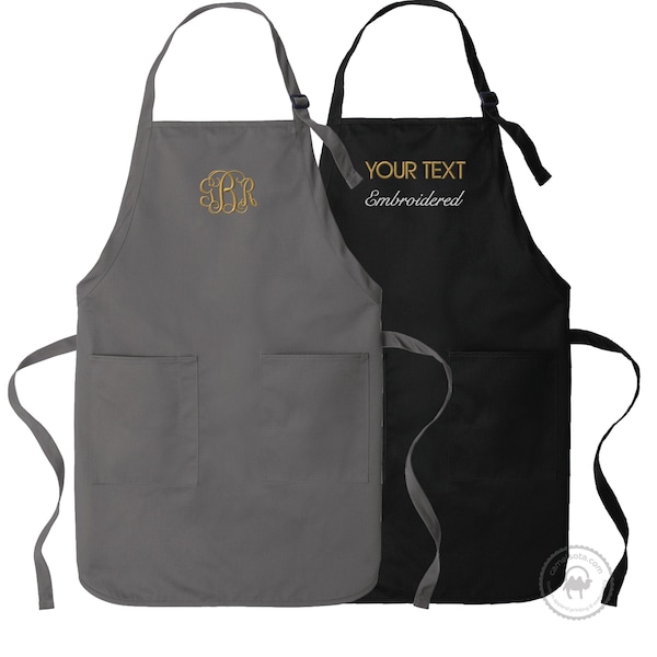 Custom Apron, Custom Embroidered Apron, Custom Monogrammed Apron, Custom Apron Women, Personalized Apron Text, Chef Apron Men, Kids, Ladies