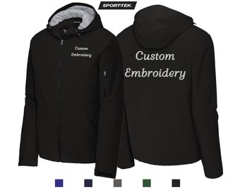Customized Sport-Tek Insulated Waterproof Hooded Full-Zip Jacket Embroidery Monogrammed Team Uniform Embroidered Youth Adult Sports JST56