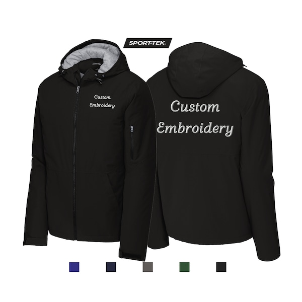 Customized Sport-Tek Insulated Waterproof Hooded Full-Zip Jacket Embroidery Monogrammed Team Uniform Embroidered Youth Adult Sports JST56