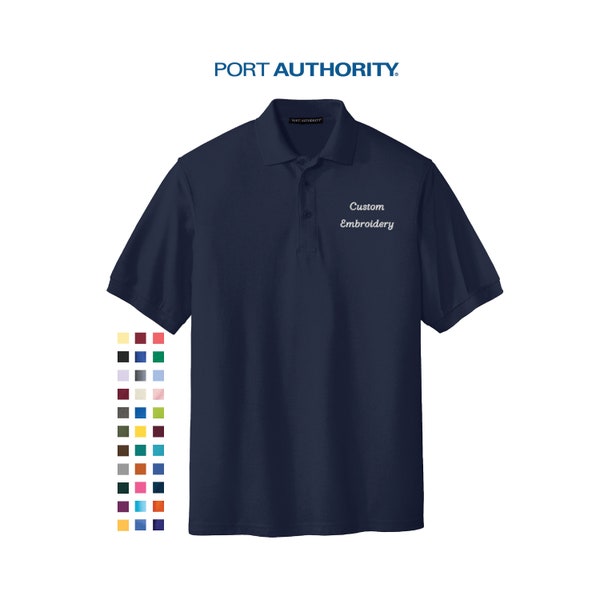 Polo bordado personalizado, Autoridad Portuaria Silk Touch Hombres Damas Jóvenes Tamaño alto Monograma Equipo Uniforme corporativo Logotipo personalizado de la empresa