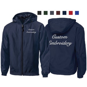 Custom Embroidered Sport-Tek Hooded Full-Zip Jacket Embroidery Monogrammed Team Uniform Water Repellent Personalized Sports Team YST73 JST73
