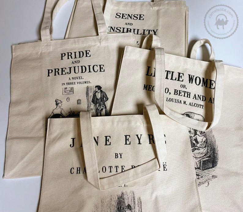 Jane Eyre Tote, Heavy Duty Tote, Charlotte Bronte Tote, Jane Eyre Sturdy Book Bag, Jane Eyre Gift, Book Lover Gift, Bookish Gift Bronte Gift image 10