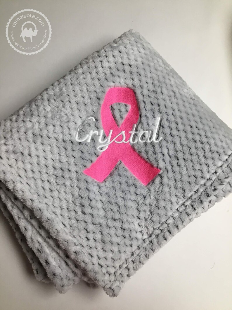 Embroidered Breast Cancer Blanket Personalized Cancer Etsy