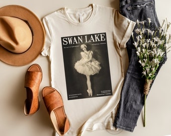 トップス sorin SWAN LAKE Two-piece Top Swan Lake Shirt and Sweatshirt Swan Lake Ballet Gift Swan