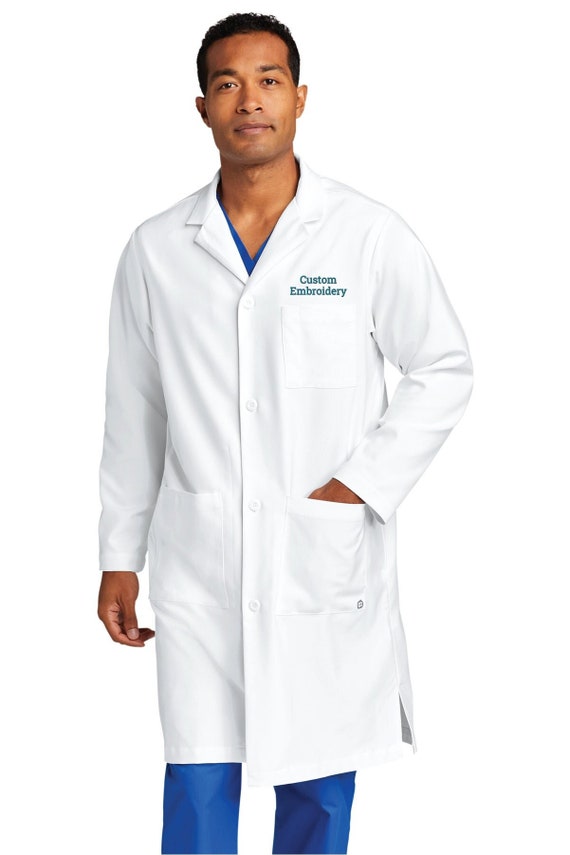 Bata de laboratorio WonderWink para hombre, uniforme de hospital médico  bordado, negocio personalizado y nombre, título Dr. Enfermera Farmacéutico,  logotipo personalizado WW5172 -  España
