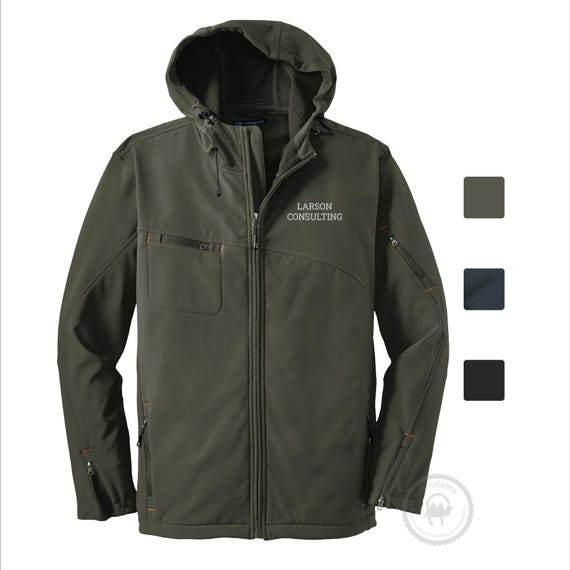 Custom Embroidered Port Authority Textured Hooded Soft Shell