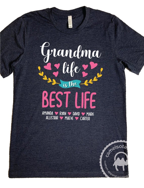 Grandma T-shirt, Grandma Shirt With Grandkids Names Grandma Grandkids Shirt  Personalized Grandma Shirt Grandma Grandchildren Shirt, Printed - Etsy  Canada