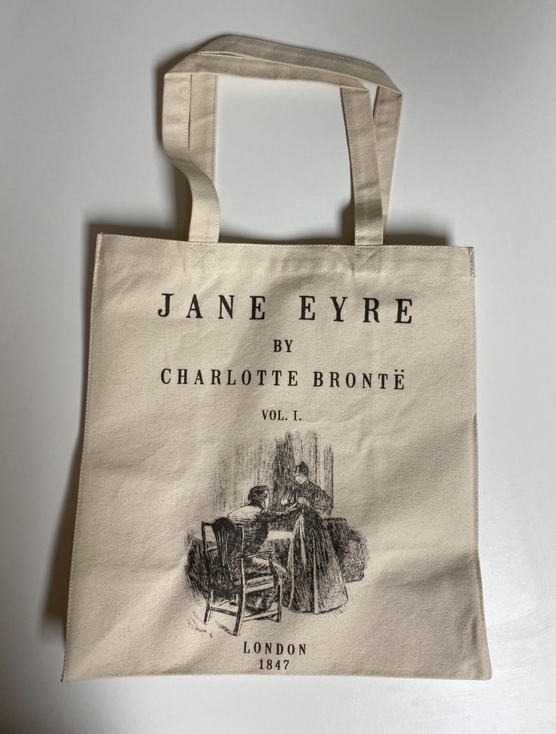 Jane Eyre Tote, Heavy Duty Tote, Charlotte Bronte Tote, Jane Eyre Sturdy Book Bag, Jane Eyre Gift, Book Lover Gift, Bookish Gift Bronte Gift image 9