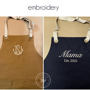 Custom Apron, Custom Embroidered Apron, Custom Monogrammed Apron, Custom Apron Women, Personalized Apron, Chef Apron Men A815 image 2