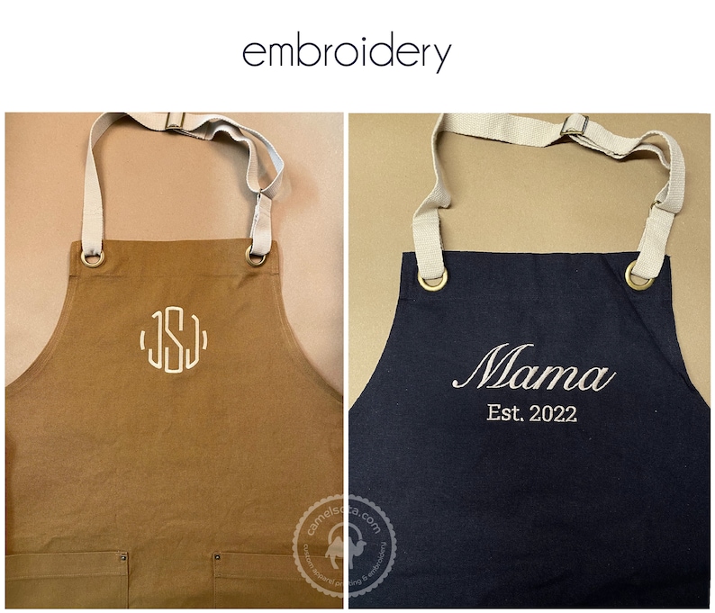 Custom Apron, Custom Embroidered Apron, Custom Monogrammed Apron, Custom Apron Women, Personalized Apron, Chef Apron Men A815 image 2