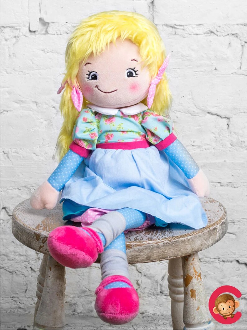 Personalized Rag Dolls Embroidered Rag Dolls Monogrammed Rag | Etsy