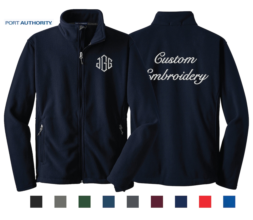 Custom Embroidered Fleece Fullzip Jacket Monogrammed Team Corporate