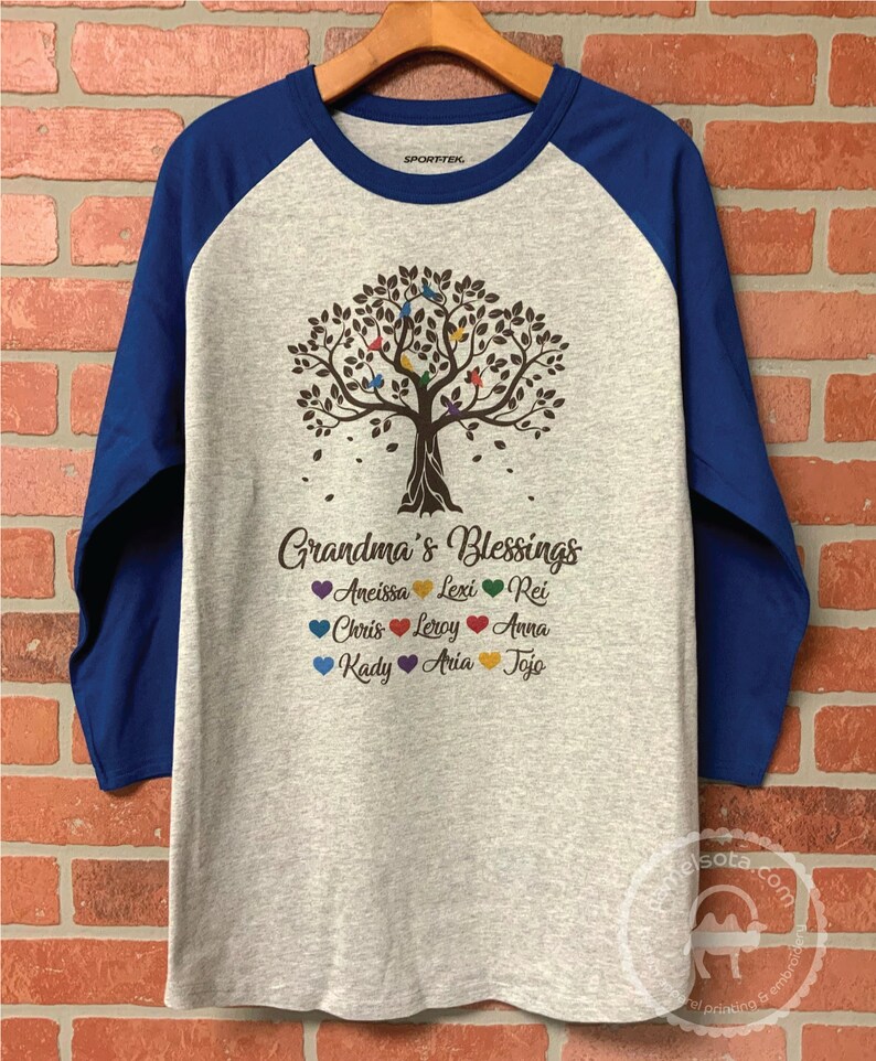 Grandma Shirt with Grandkids Names Mother's Day Gift Etsy