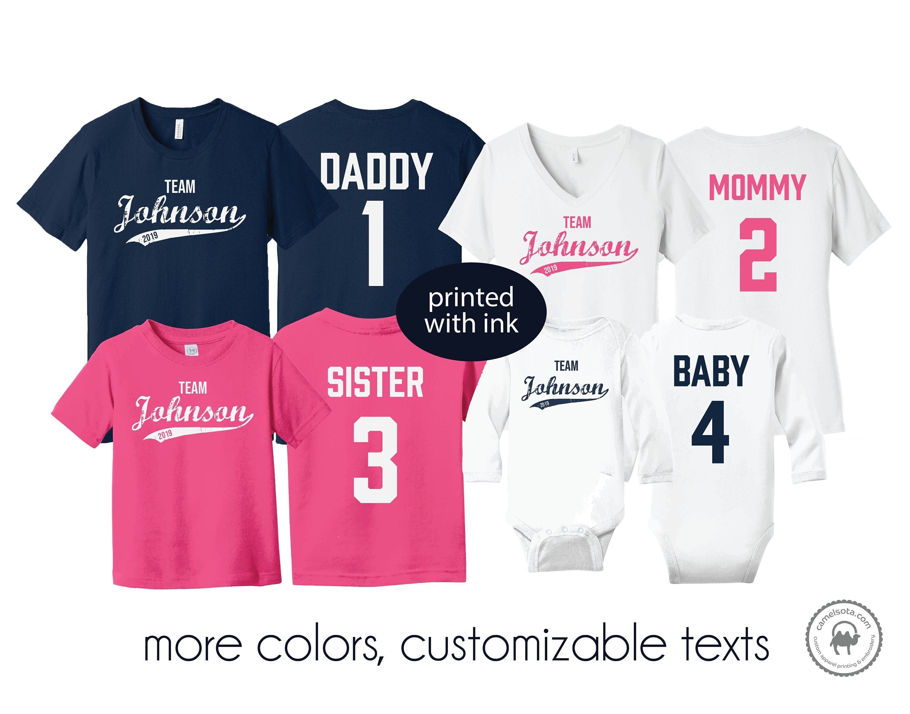 Family Jersey Style Shirts, Family Team Shirts. Family Reunion Shirts, Group Matching Shirts, Family Matching Shirts, Custom Family Shirts