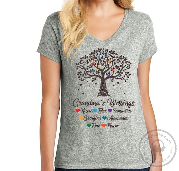 Grandma Shrt Wth Grandkds Names Mothers Day Gft | Etsy