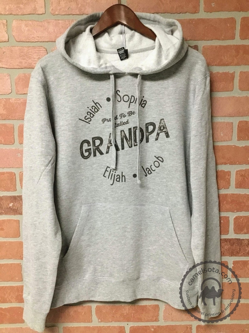 Grandpa Hoodie with Grandkids Names Grandpa Sweatshirt with Etsy