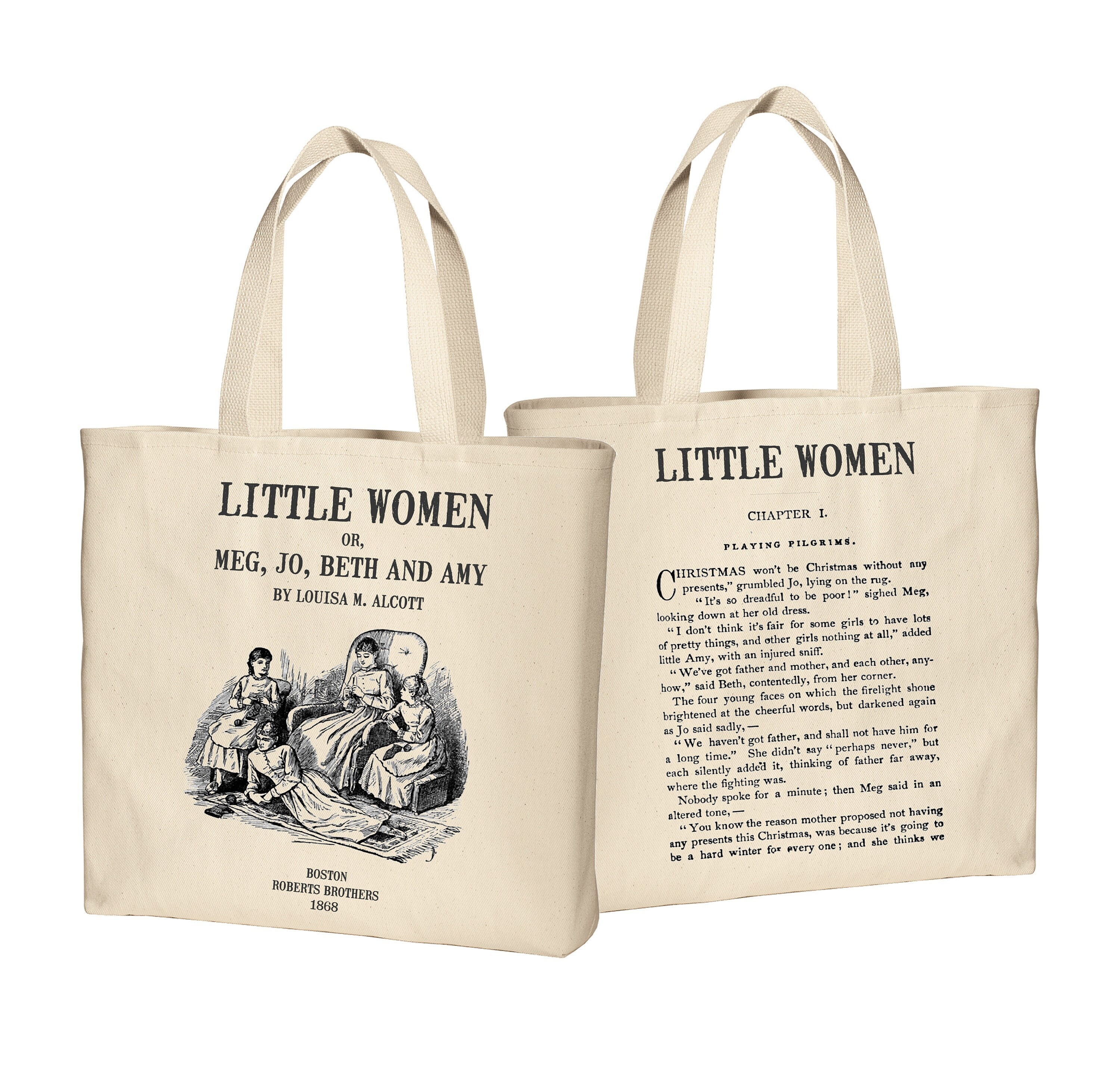 Buy Little Women Cotton Tote Bag Book Page Print Louisa May Online in India  