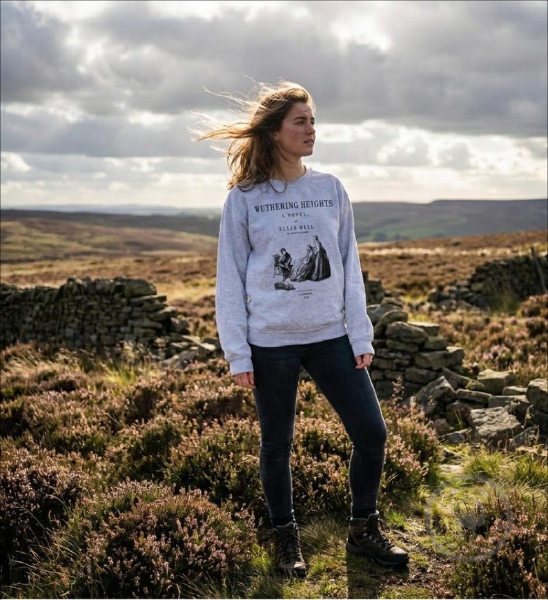 Sudadera Cumbres Borrascosas, sudadera de Emily Brontë, regalo de Emily Brontë, regalo literario, jersey de manga larga de Heathcliff imagen 3