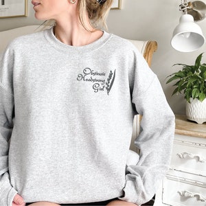 Embroidered Pride and Prejudice Sweatshirt Jane Austen Gift Obstinate Headstrong Girl Embroidered Gift Literary Gift Bookish Gift image 5