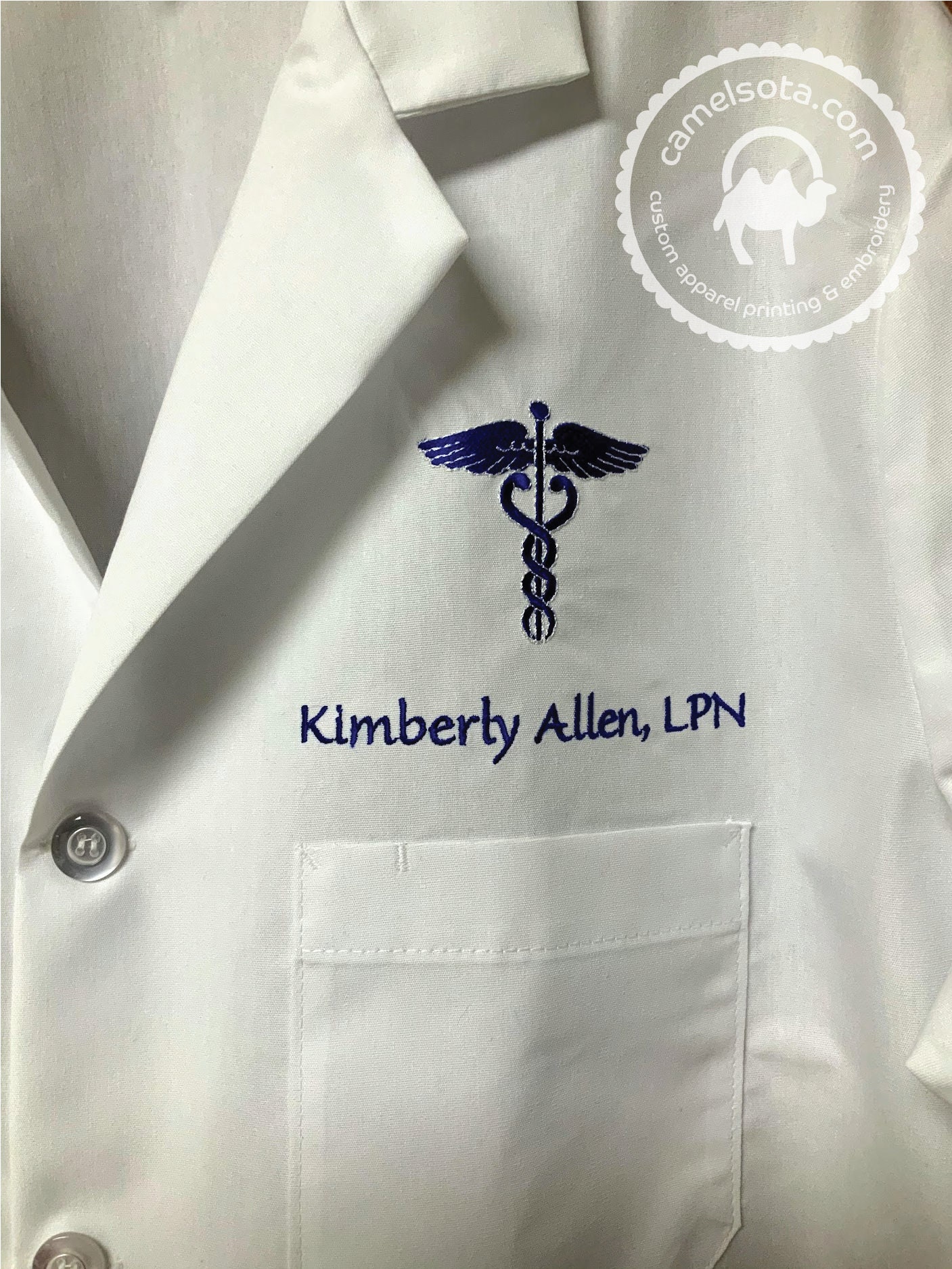 Embroidered Lab Coat Examples Custom Embroidered Lab Coat, Name Title on Lab Coat, Personalized ...